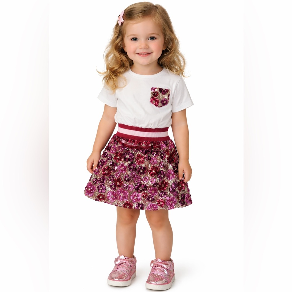 Simonetta‎ Pink Floral Skirt  and top